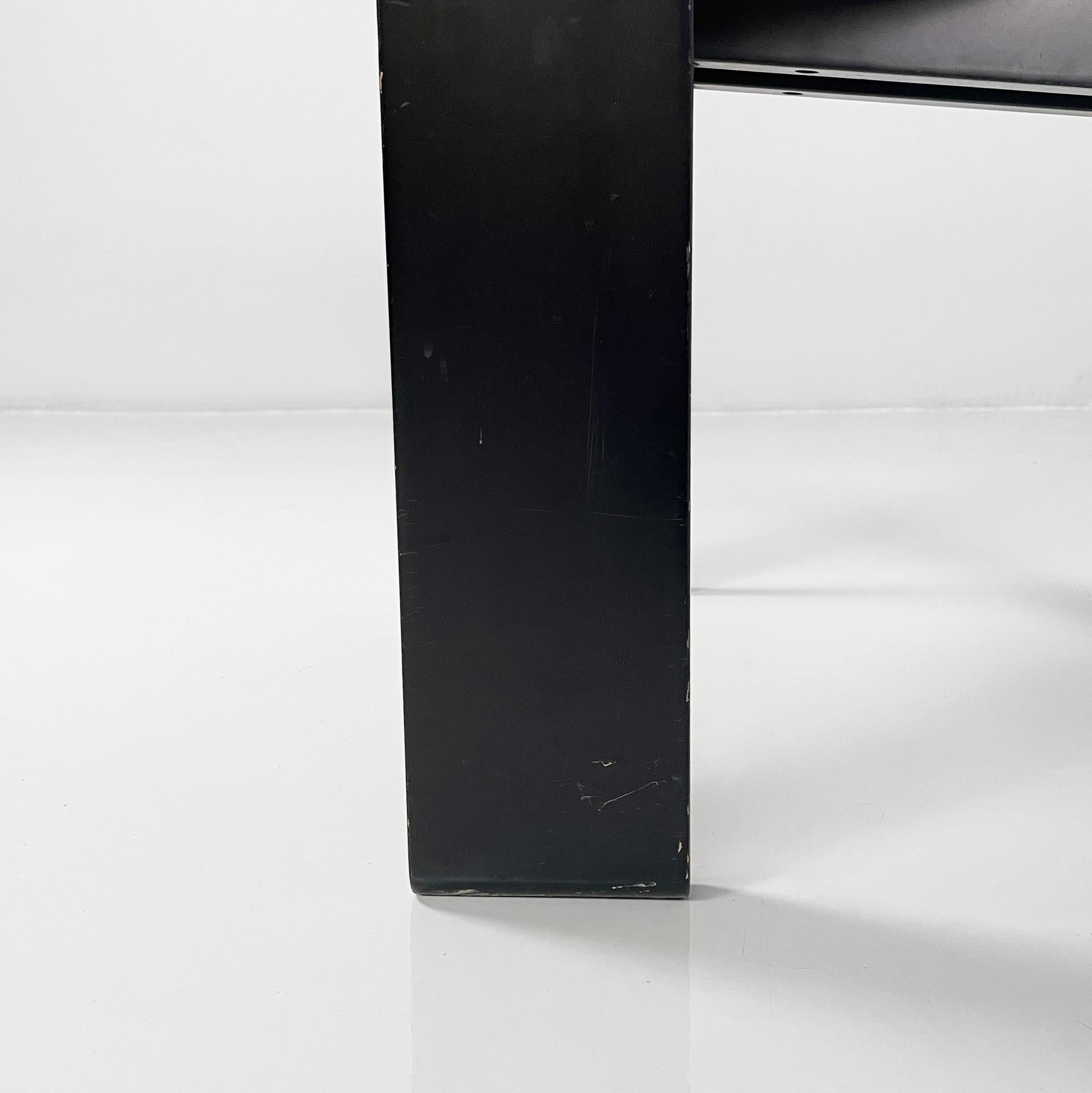 Italian modern black wood fabric chairs Golem Vico Magistretti Poggi, 1970s in vendita 12