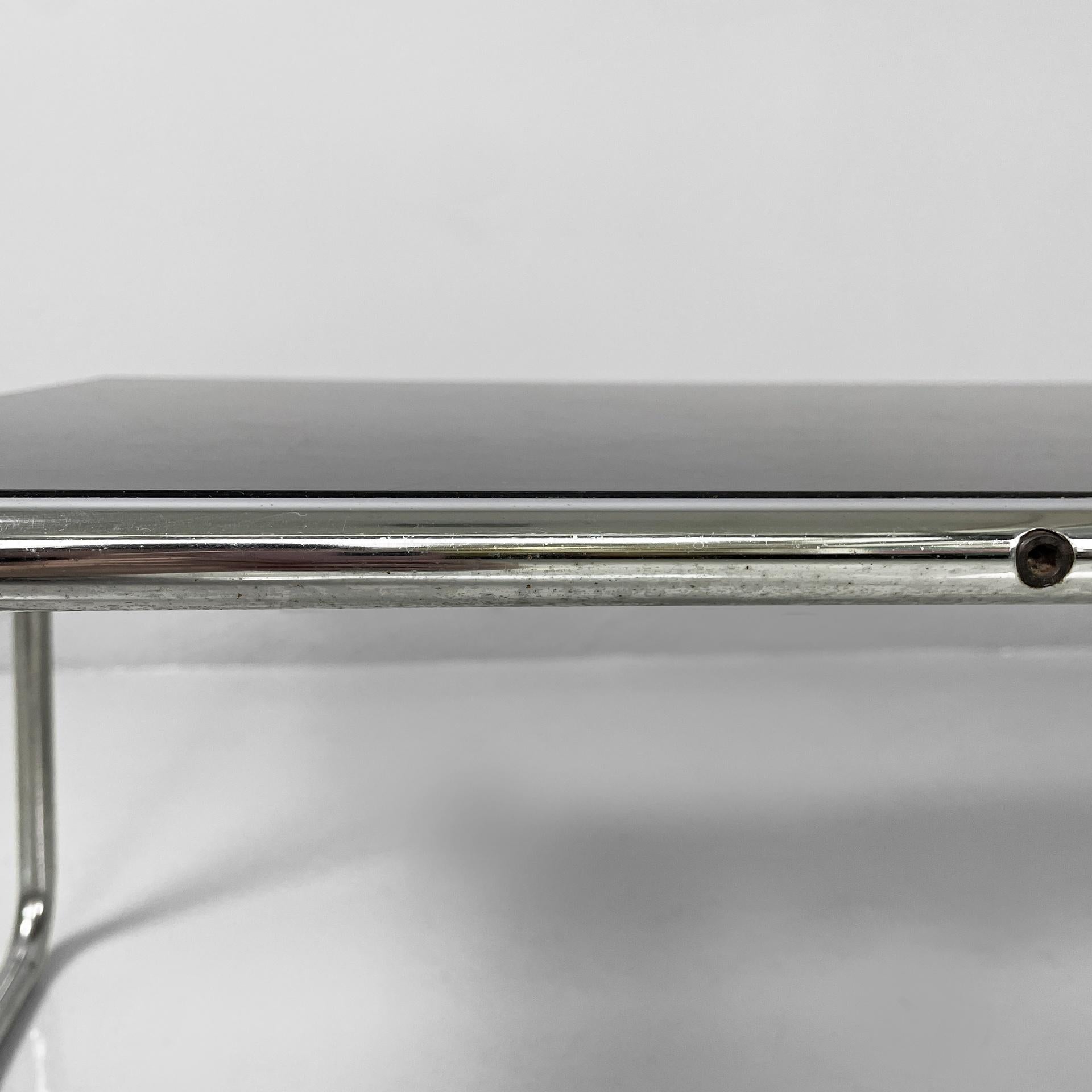 Italian modern black wood steel coffee table Laccio Marcel Breuer Gavina, 1970s For Sale 6