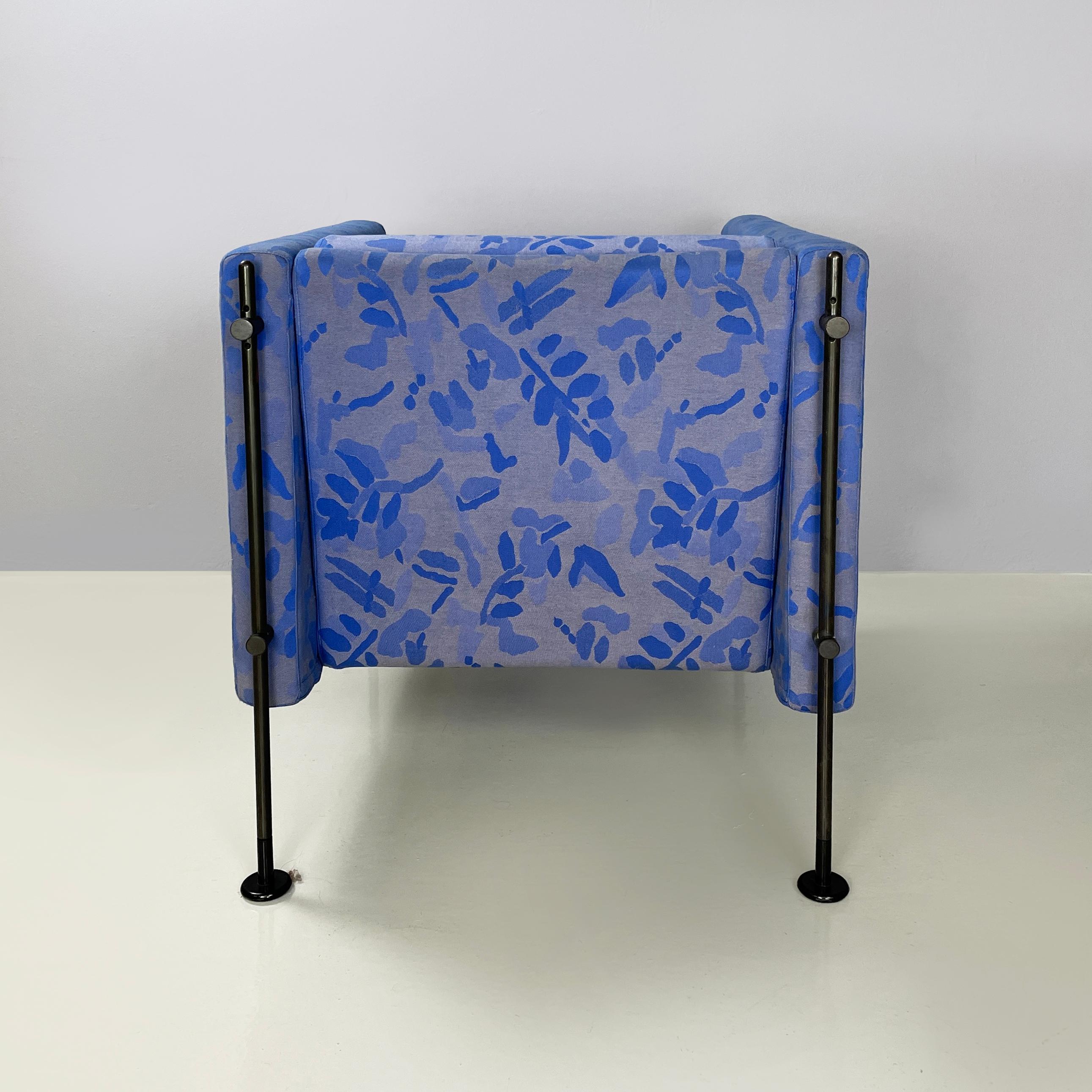 Late 20th Century Italian modern Blu fabric Armchair Felix by Burkhard Vogtherr for Arflex, 1980s For Sale