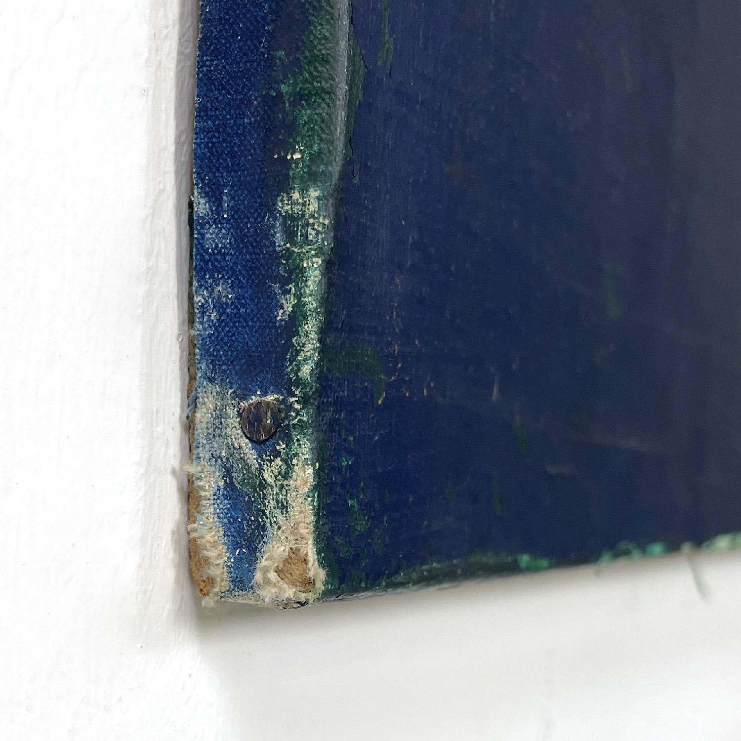 Italian modern blue and green acrylic painting by Domenico Messana, 1972 5