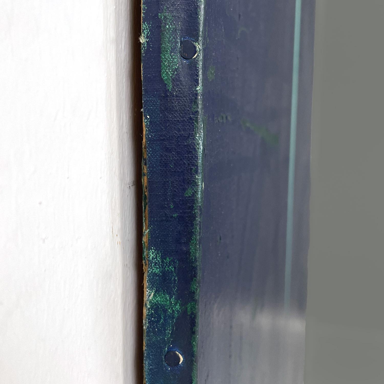 Italian modern blue and green acrylic painting by Domenico Messana, 1972 In condizioni buone a MIlano, IT