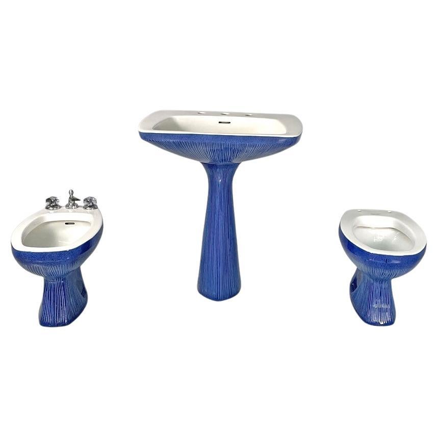 Sanitarios modernos italianos azules Gardena Antonia Campi Richard Ginori Años 70