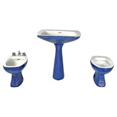 Sanitarios modernos italianos azules Gardena Antonia Campi Richard Ginori Años 70