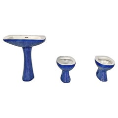 Sanitarios modernos italianos azules Gardena Antonia Campi Richard Ginori Años 70