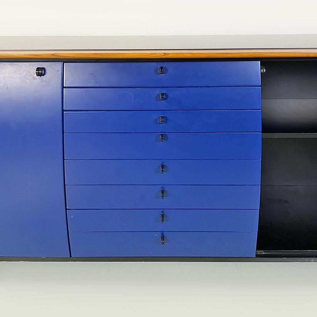 Italienisches modernes Sideboard aus blau-schwarzem Massivholz von Umberto Asnago, Giorgetti 1982 im Angebot 8