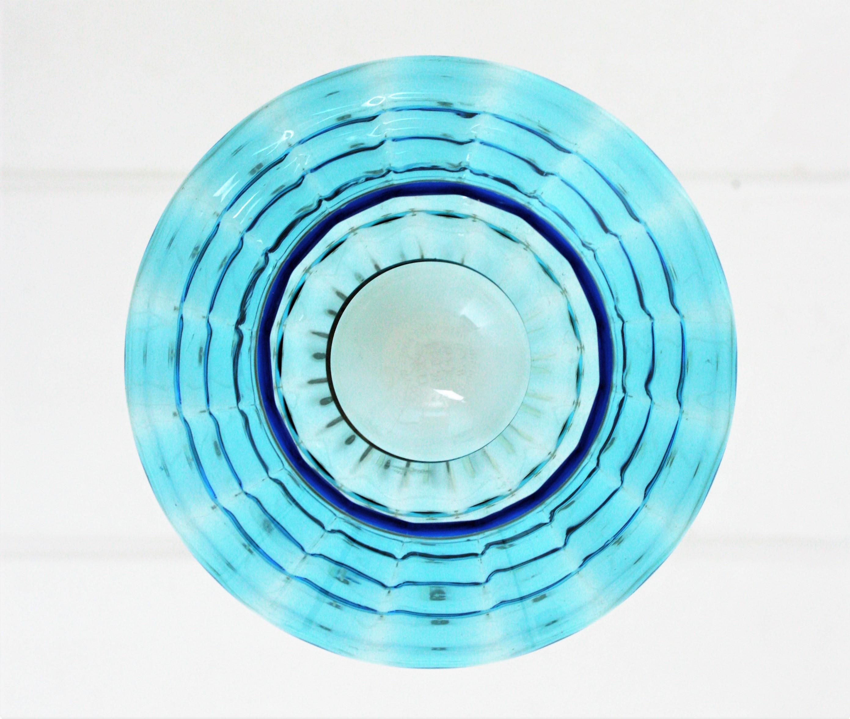 vintage blue glass hanging lamp