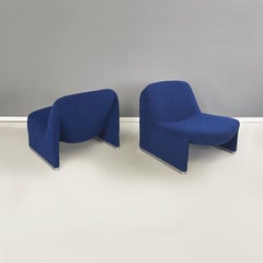 Italian modern Blue fabric Armchairs Alky by Piretti for Anonima Castelli, 1970s