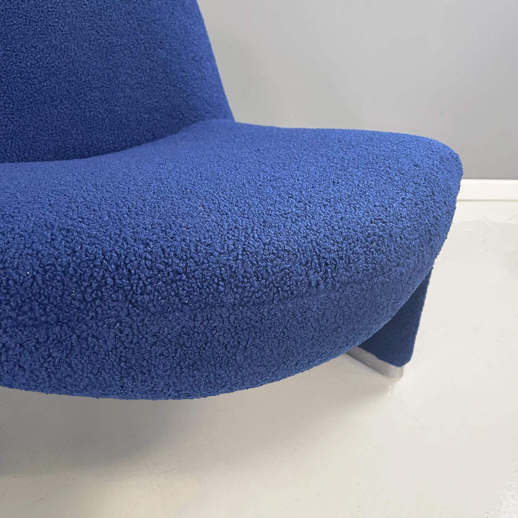 Italian modern Blue fabric Armchairs Alky by Piretti for Anonima Castelli, 1970s For Sale 2