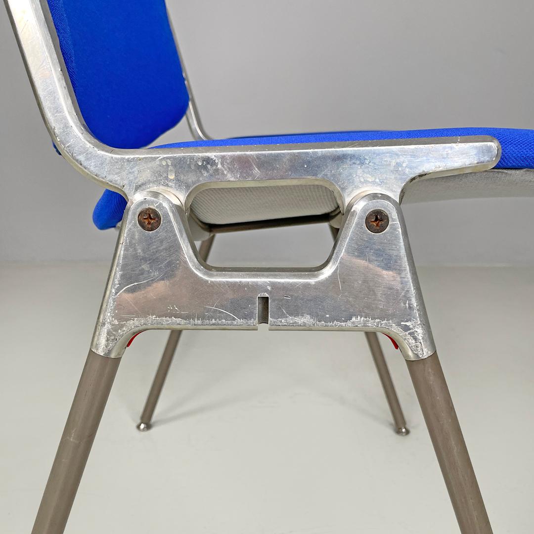 Sedie DSC moderne italiane in tessuto blu Giancarlo Piretti Anonima Castelli, anni '70 in vendita 7