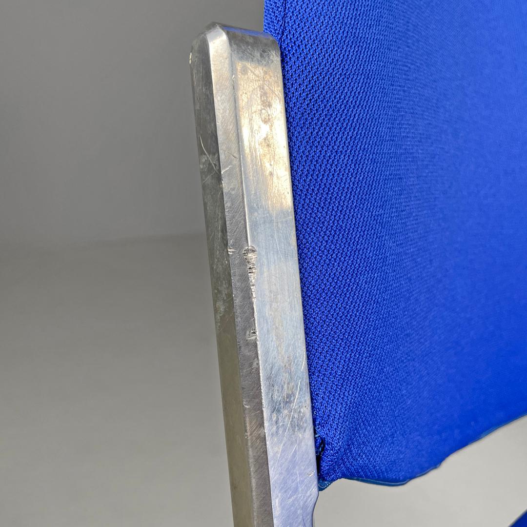 Sedie DSC moderne italiane in tessuto blu Giancarlo Piretti Anonima Castelli, anni '70 in vendita 1