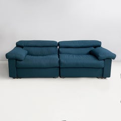 Italian modern blue fabric sofa Erasmo by Afra and Tobia Scarpa for B&B, 1970s
