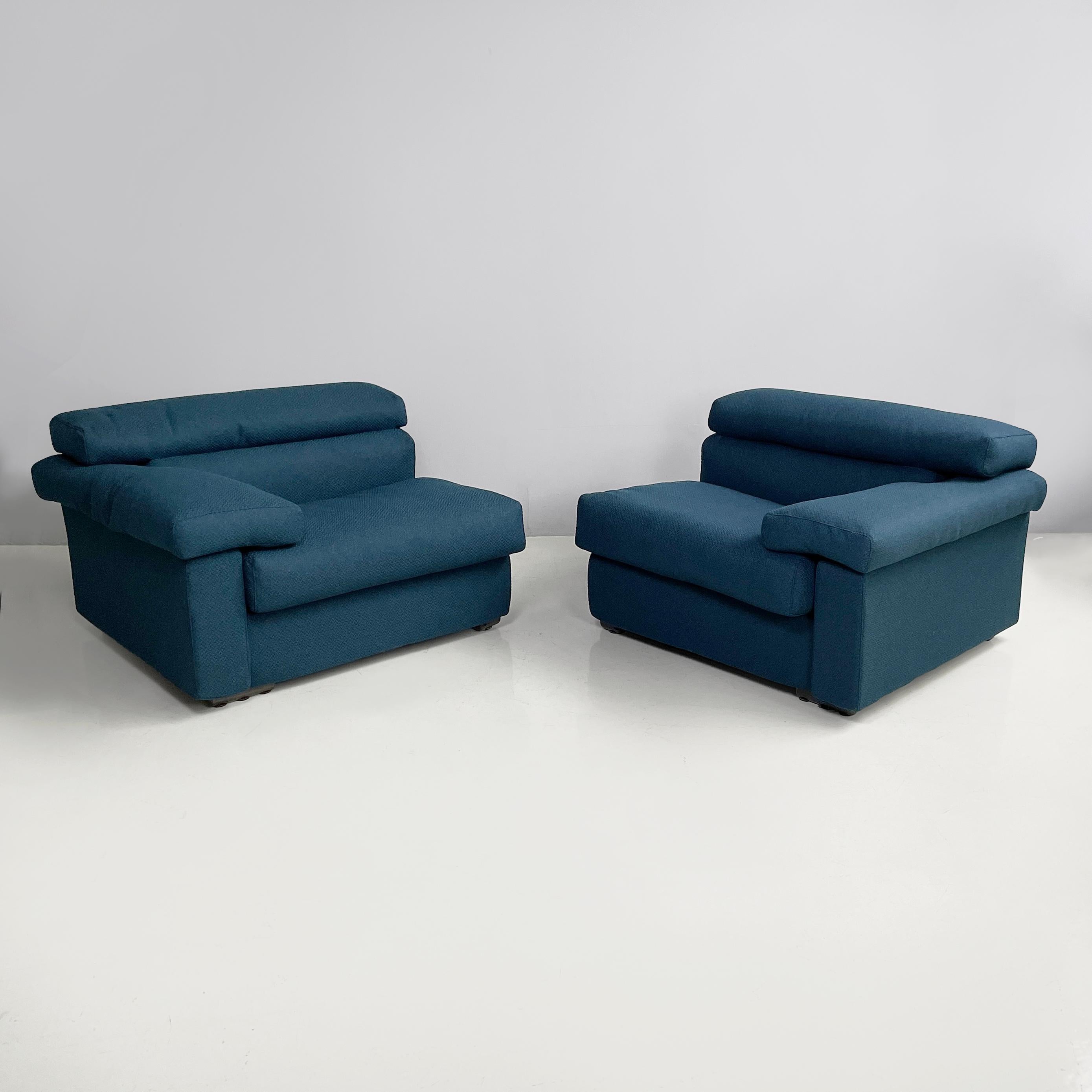 Moderne Canapé moderne italien en tissu bleu Erasmo par Afra et Tobia Scarpa pour B&B, 1970 en vente