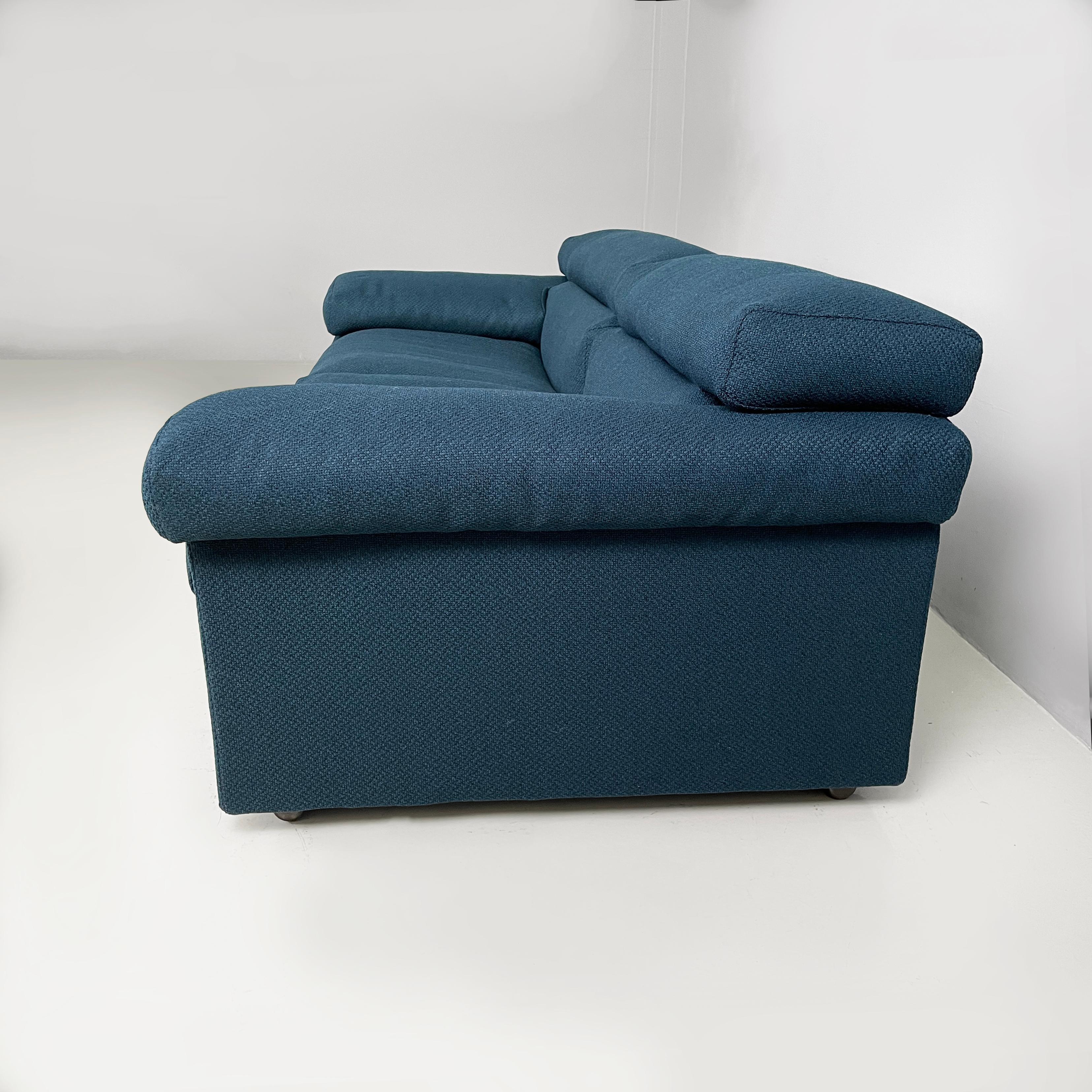 Canapé moderne italien en tissu bleu Erasmo par Afra et Tobia Scarpa pour B&B, 1970 Bon état - En vente à MIlano, IT