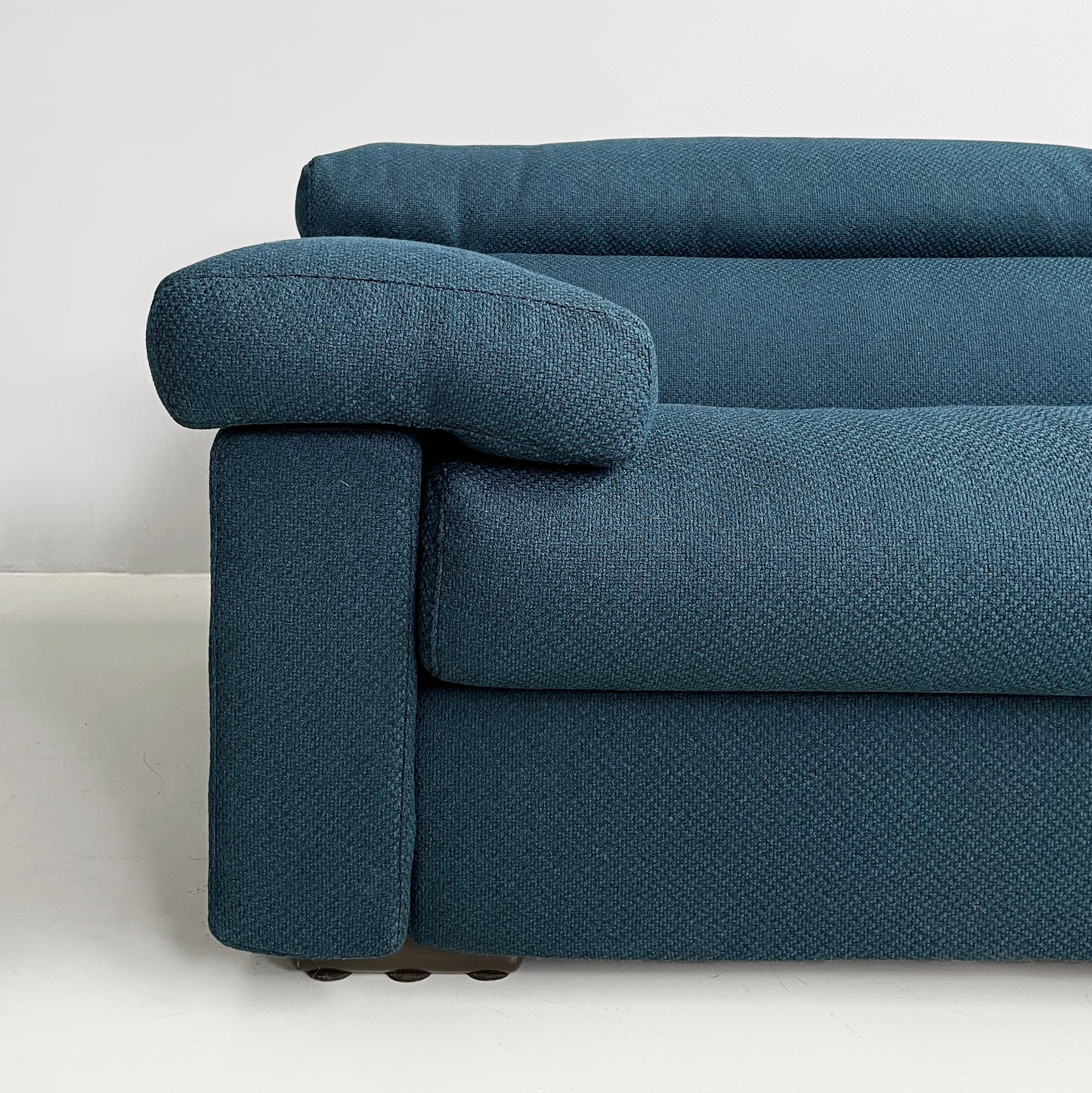 Canapé moderne italien en tissu bleu Erasmo par Afra et Tobia Scarpa pour B&B, 1970 en vente 2