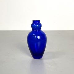 Italienisches modernes Paar Vasen aus blauem Muranoglas von Venini, 1990er Jahre