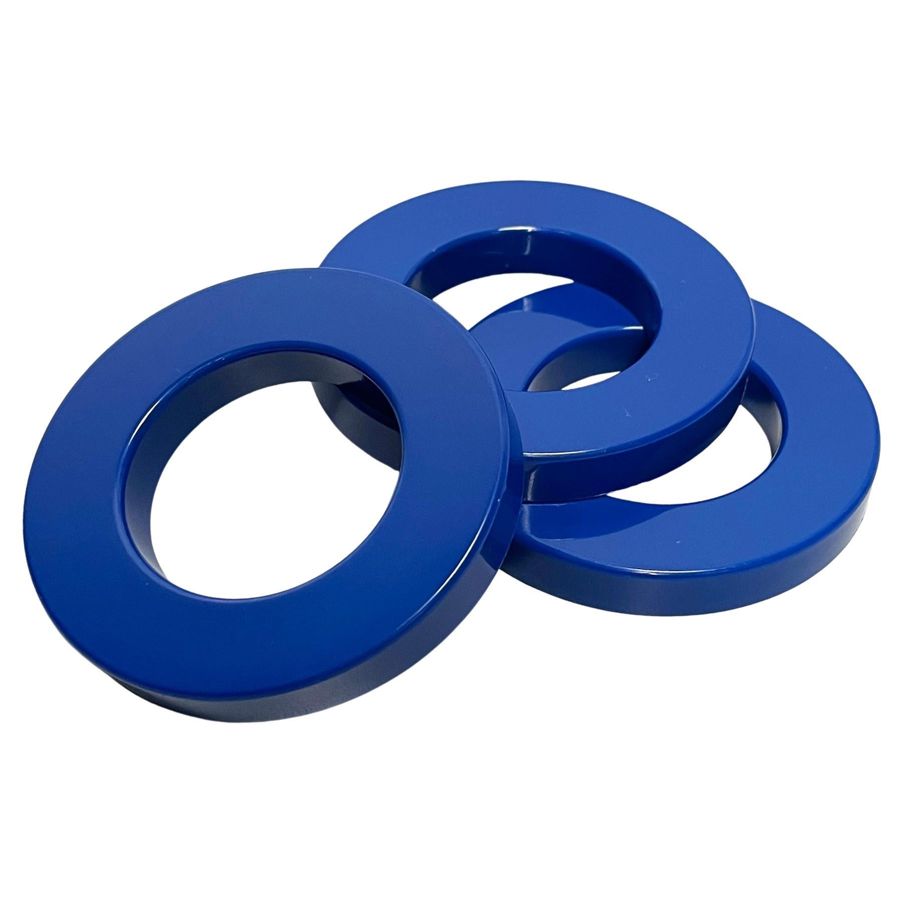 Italian modern Blue rings for the perpetual wall calendar by Ring A Date, 2020s
