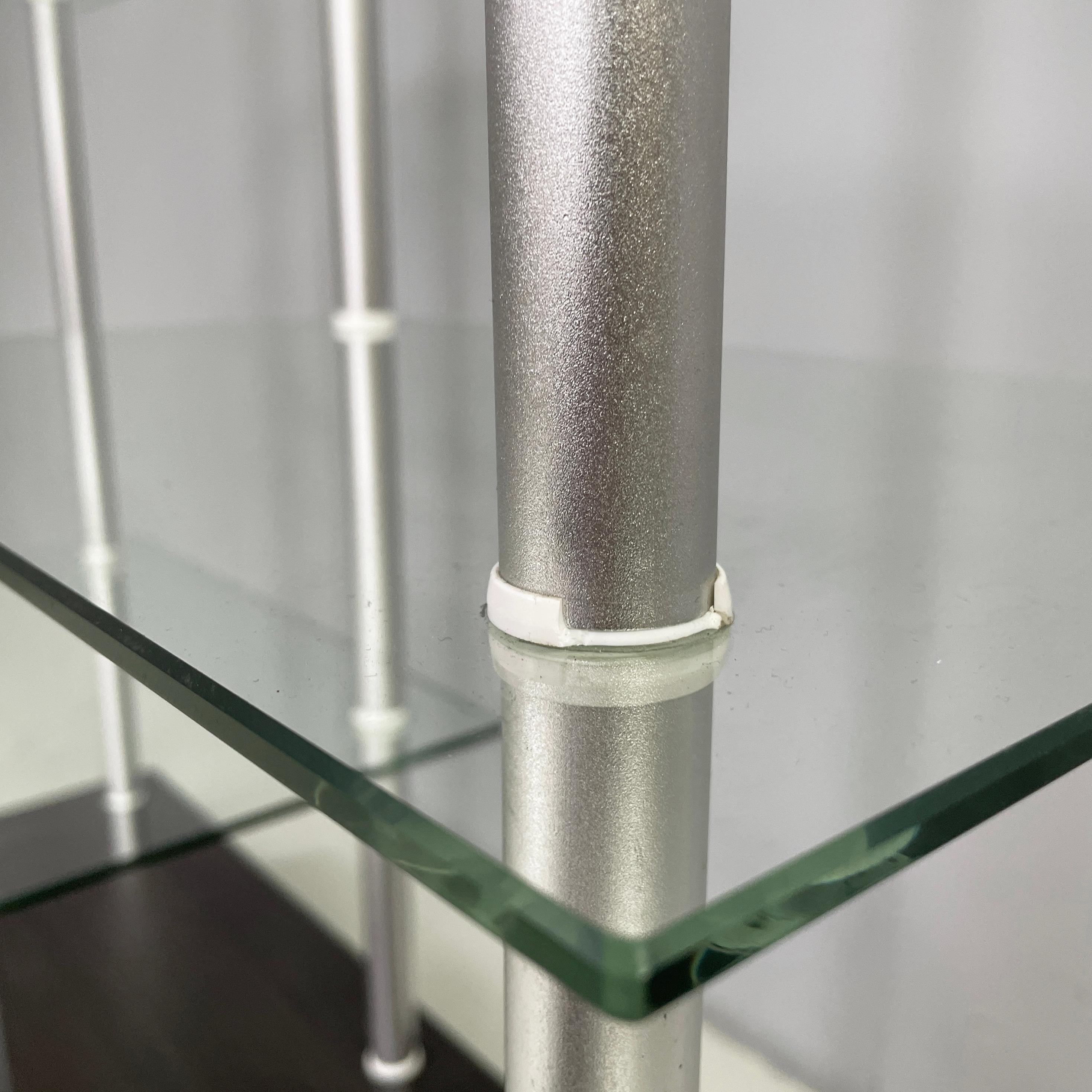 Italian modern bookcase in wood, glass and metal, 1980s 6