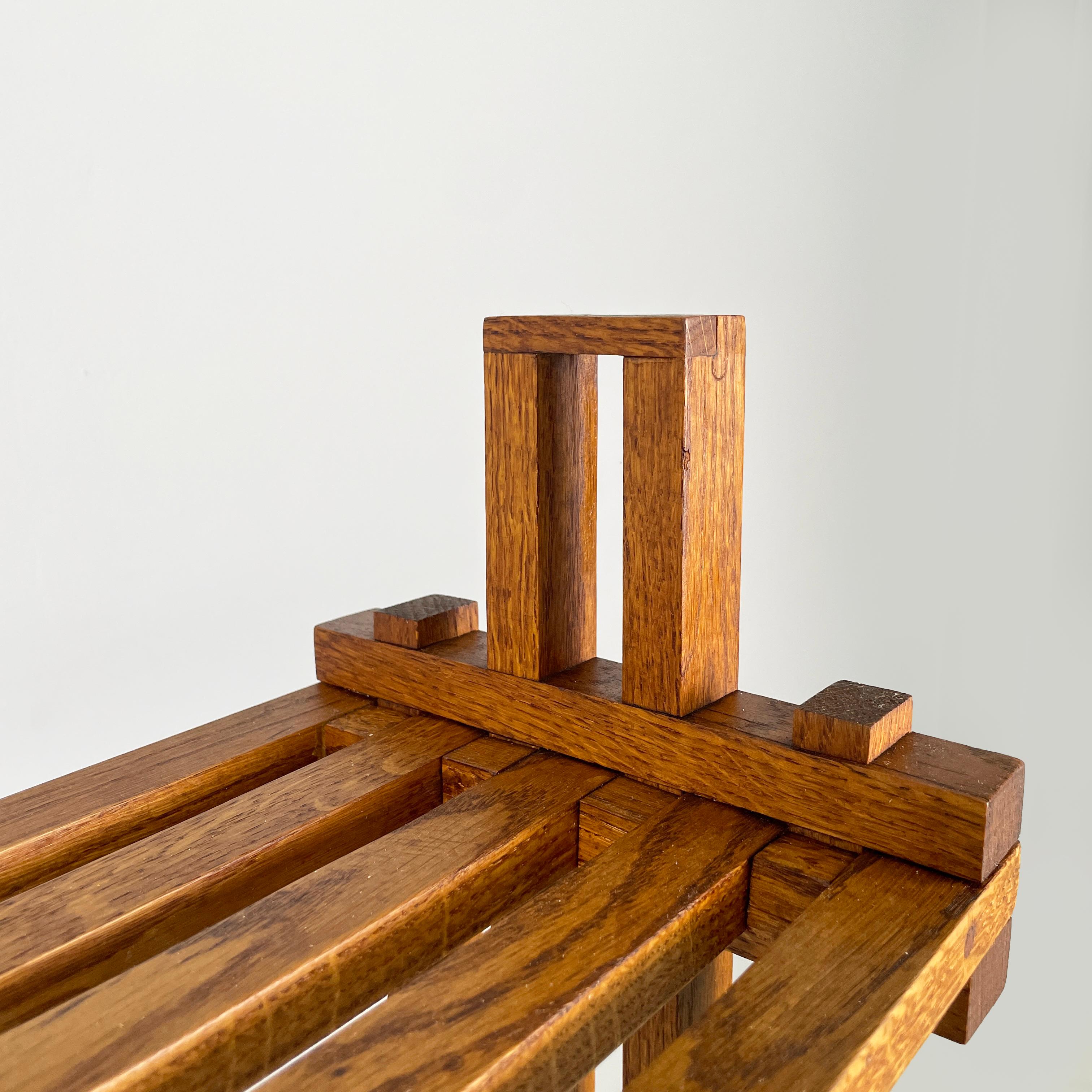 Italian modern Bookcase Panchina in wood slats, 2000s In Good Condition For Sale In MIlano, IT