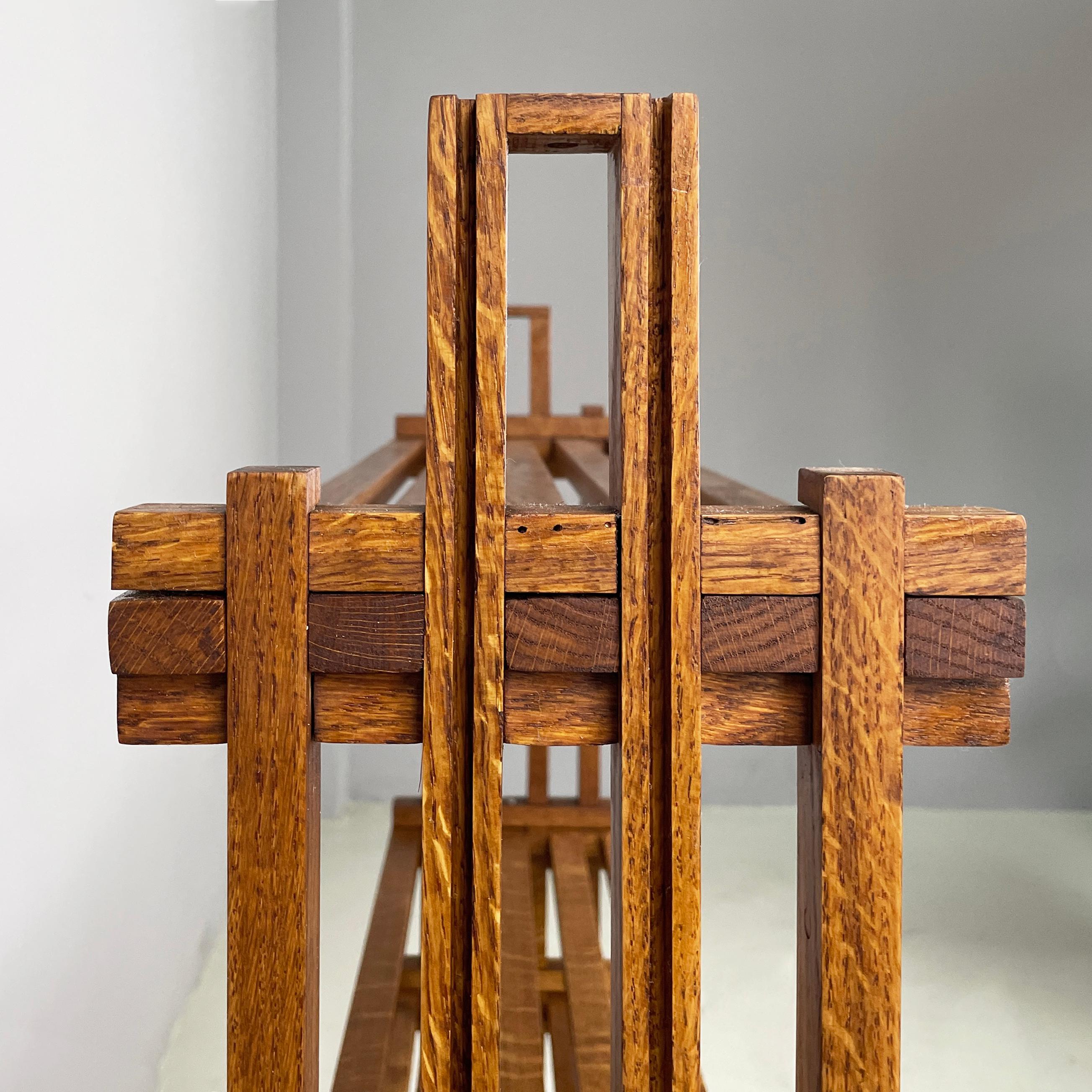 Italian modern Bookcase Panchina in wood slats, 2000s For Sale 1
