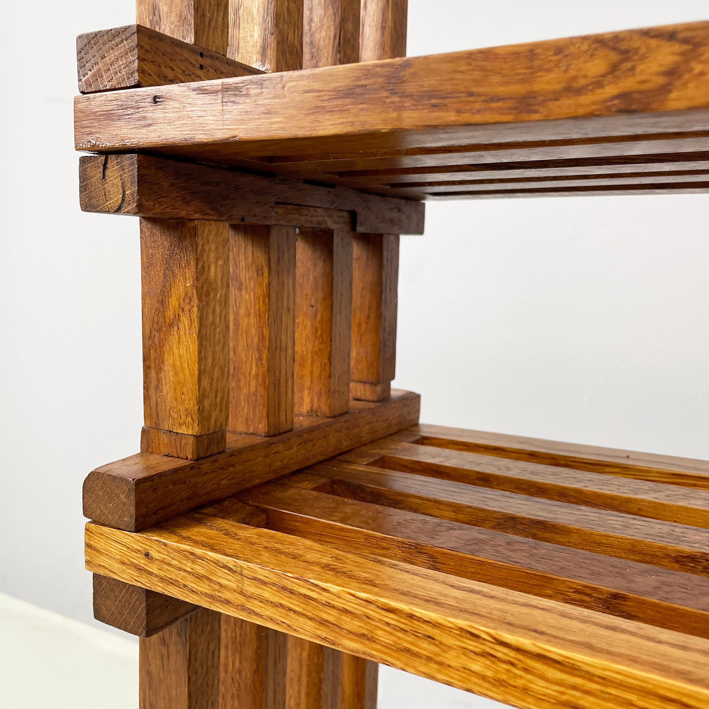 Italian modern Bookcase Panchina in wood slats, 2000s For Sale 3