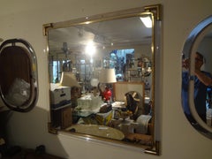 Miroir moderne italien en laiton et acrylique