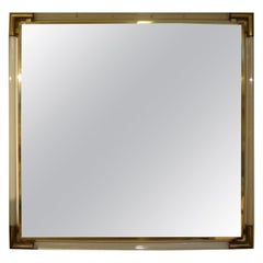 Italian Modern Brass and Acrylic Mirror