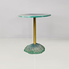 Italian modern brass and ceramic dining table with engraved design, 1980s