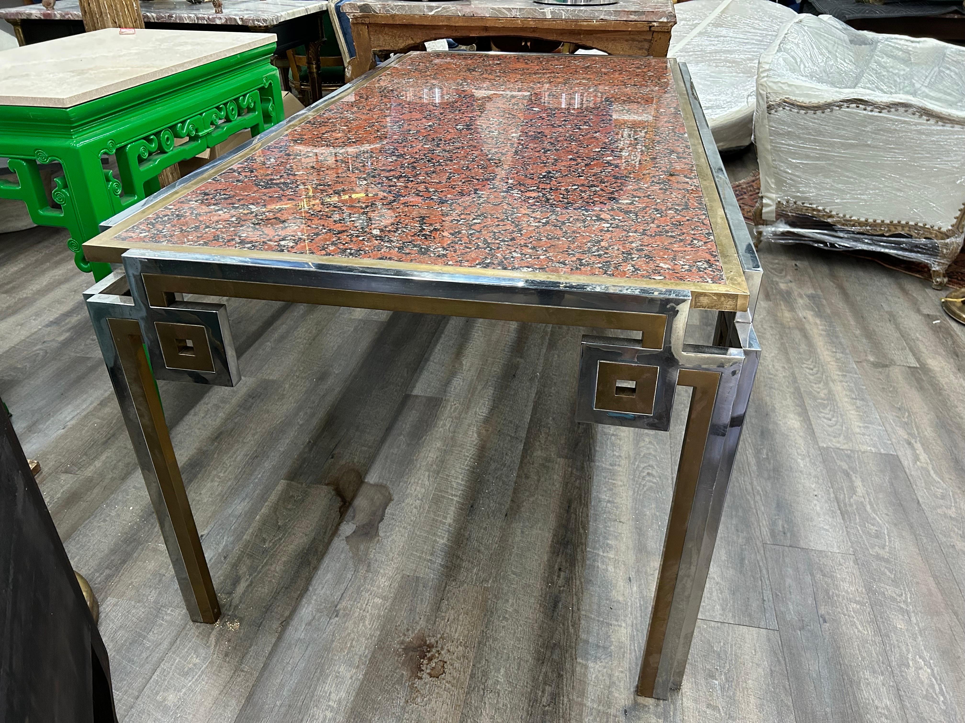 Tavolo da pranzo moderno in ottone e cromo di Romeo Rega in vendita 4
