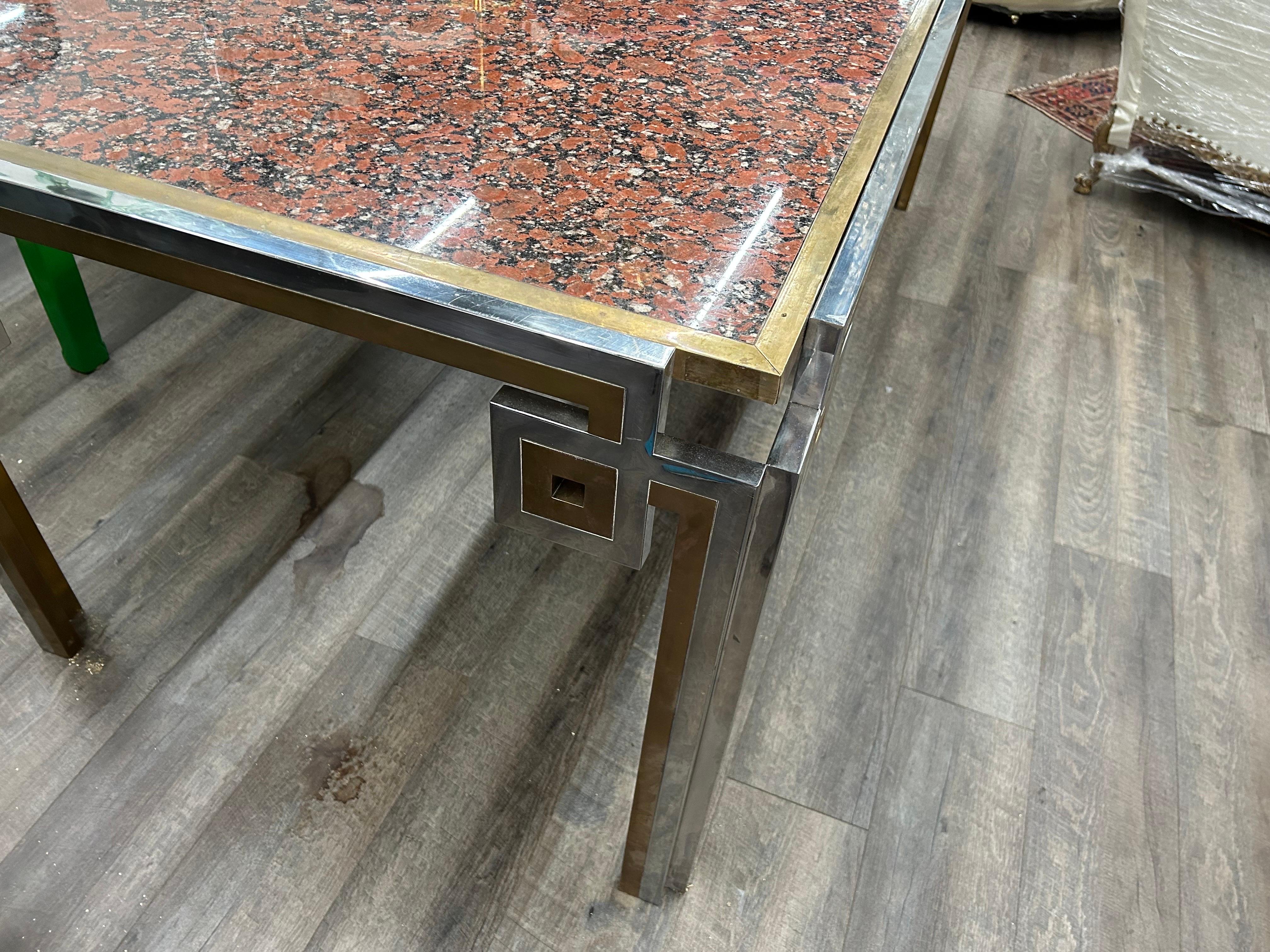 Tavolo da pranzo moderno in ottone e cromo di Romeo Rega in vendita 5