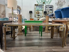 Italian Modern Brass And Chrome Dining Table By Romeo Rega