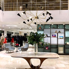 Italian Modern Brass and Enamel Chandelier with 16 Articulated Arms