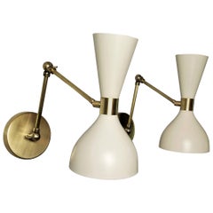 Italian Modern Brass and Enamel Ludo Sconce, Reading Lamp by Blueprint Lighting