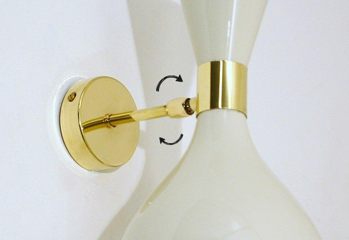 Mid-Century Modern Italian Modern Brass and Enamel Wall Sconce by Fabio Ltd