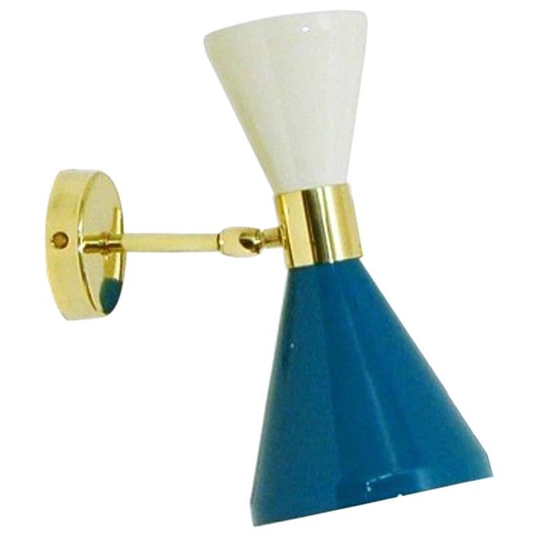 Italian Modern Brass and Enamel Wall Sconce by Fabio Ltd