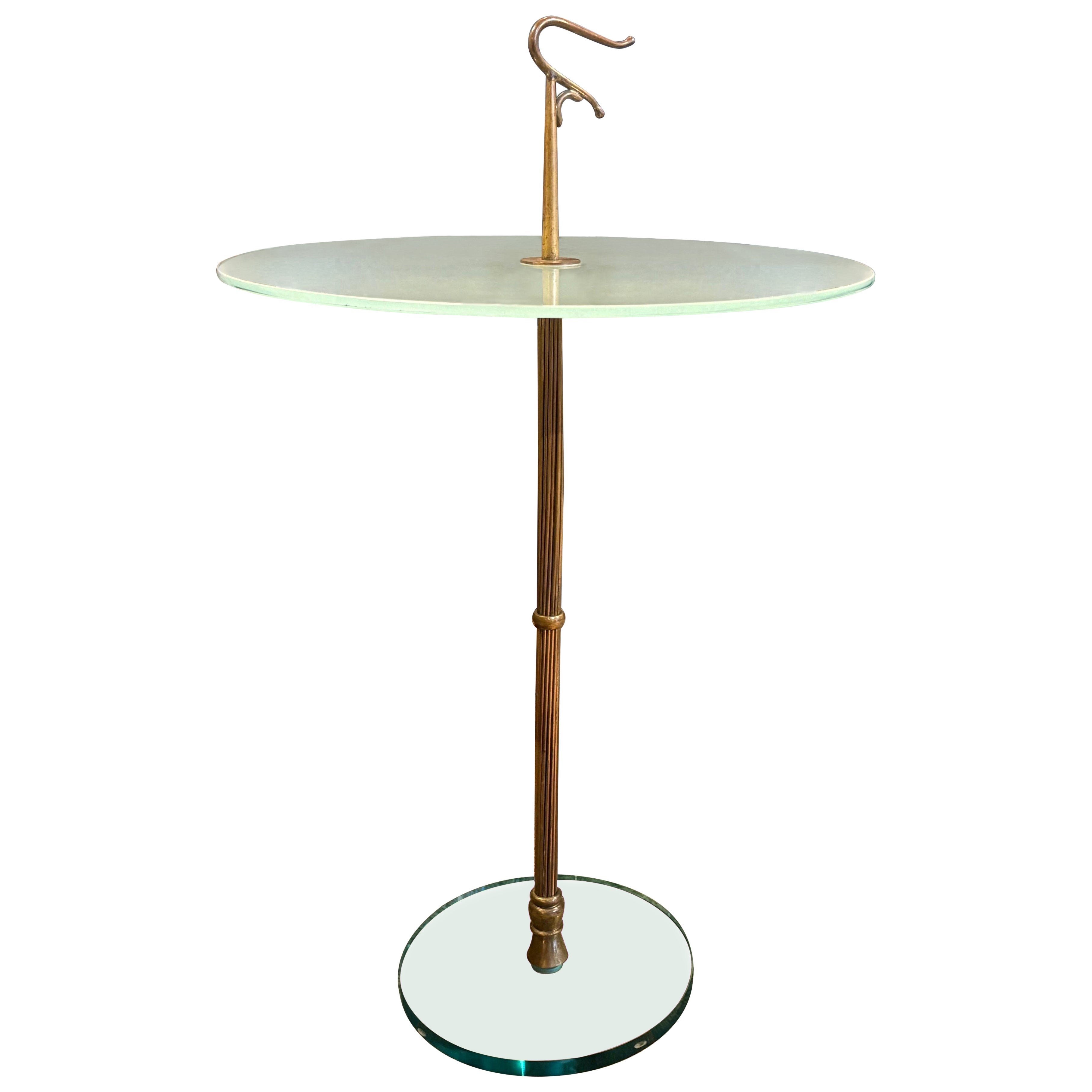 Italian Modern Brass And Glass Table For Sale