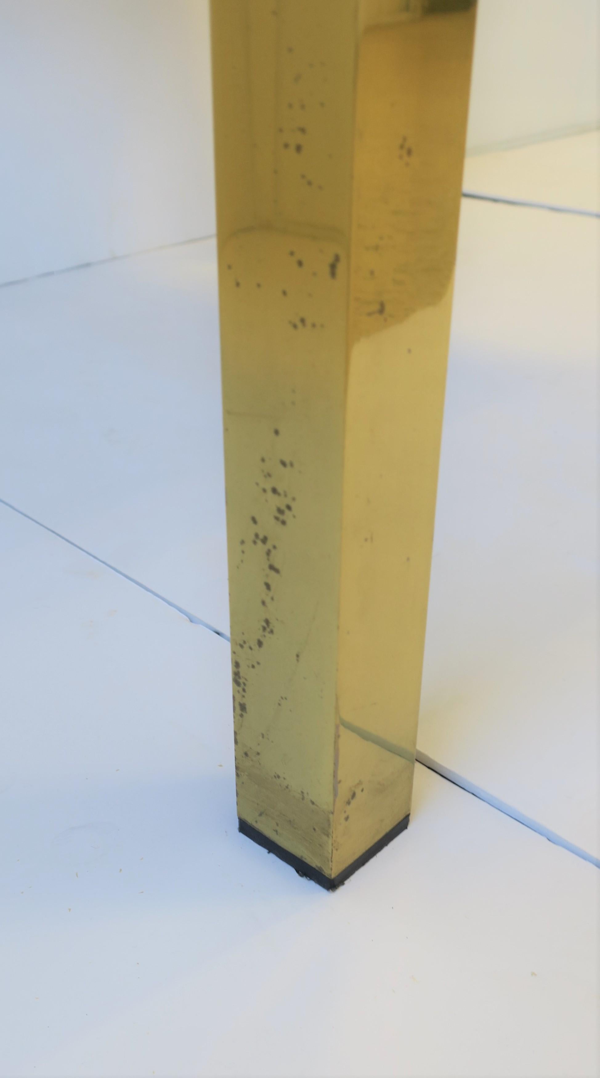 Italian Modern Brass and Marble End Table Willy Rizzo Style, circa 1970s For Sale 9