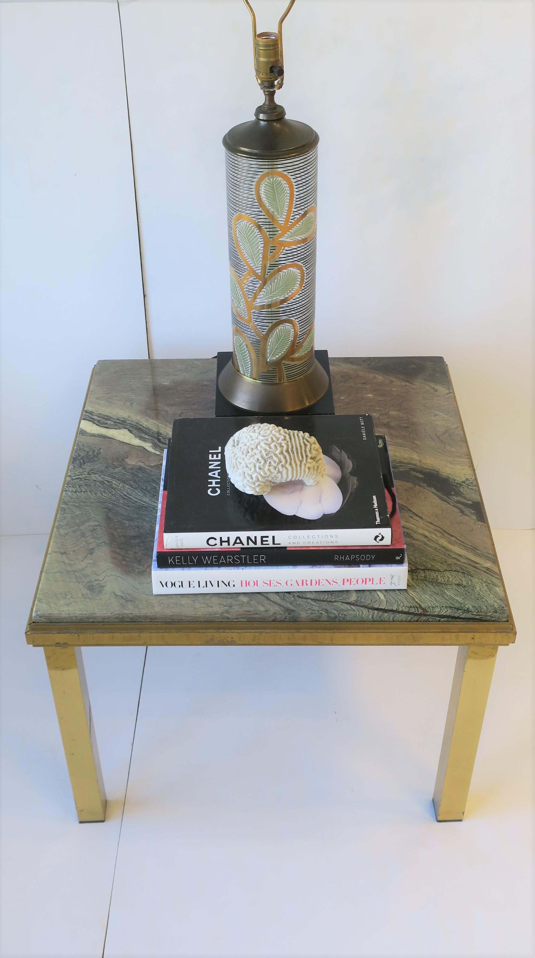 Italian Modern Brass and Marble End Table Willy Rizzo Style, circa 1970s For Sale 2