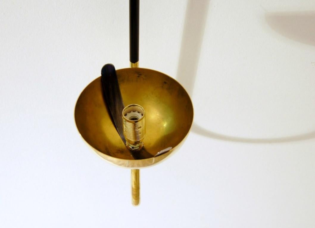 Contemporary Italian Modern Brass and Opaline Glass Sconce by Fabio Ltd For Sale