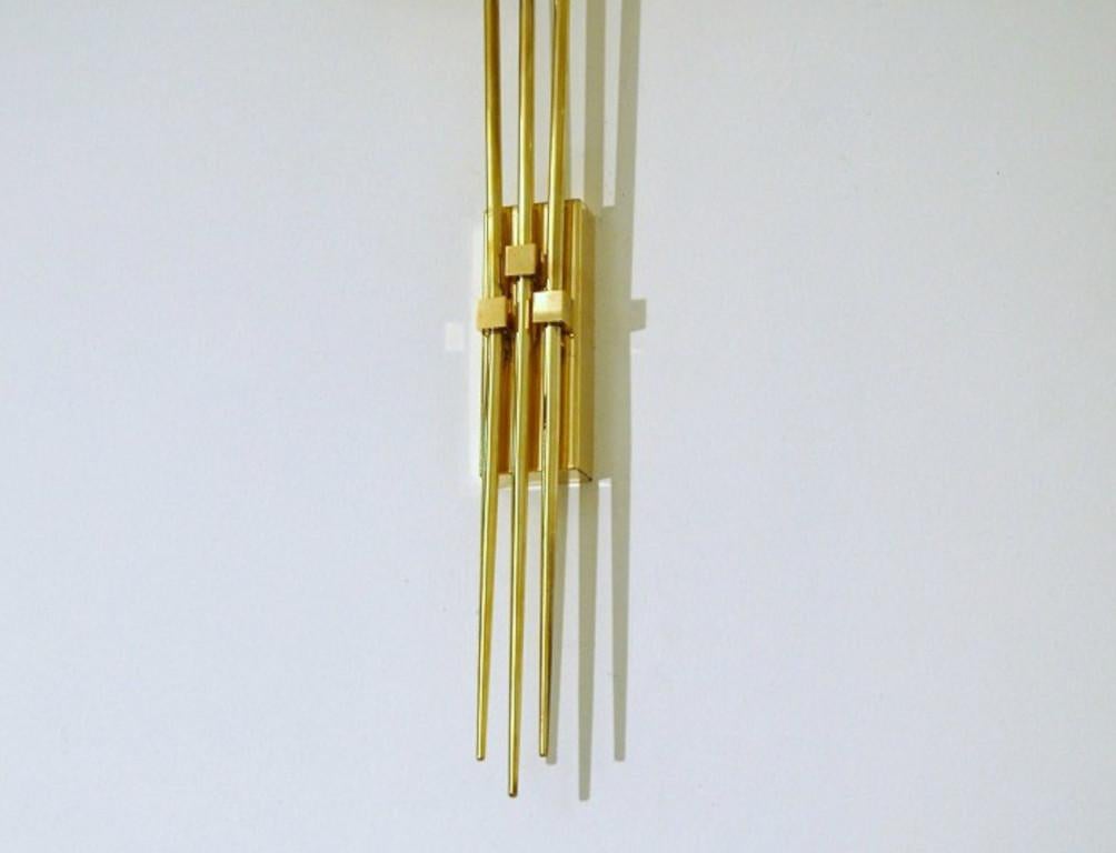 Contemporary Italian Modern Brass and Opaline Glass Sconce by Fabio Ltd For Sale