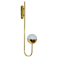 Italian Modern Brass and Opaline Glass Sconce by Fabio Ltd