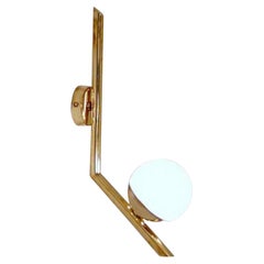 Italian Modern Brass and Opaline Glass Sconce by Fabio Ltd