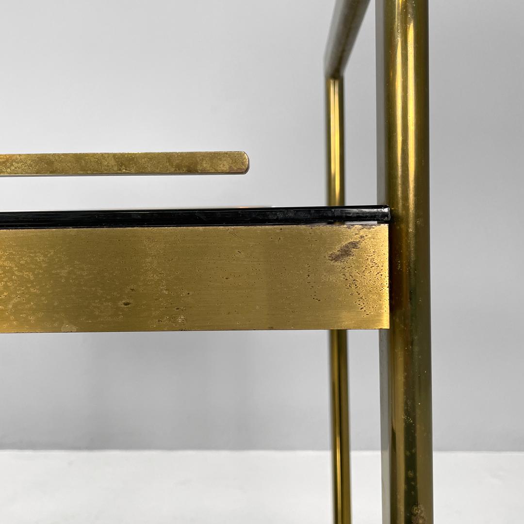 Italian modern brass and smoked glass trolley with handles, 1980s For Sale 2