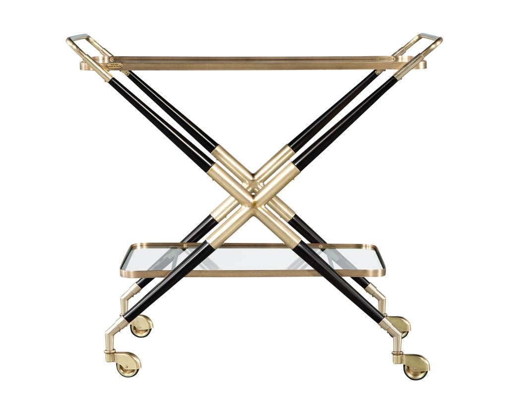 Chariot de bar moderne italien en laiton de Gio Ponti en vente 5