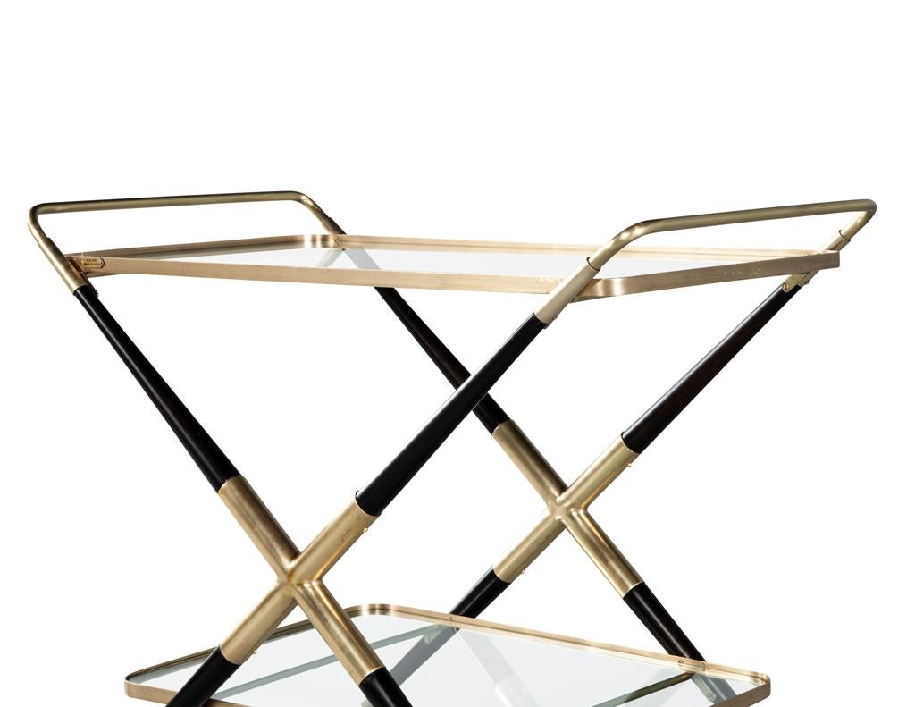 Chariot de bar moderne italien en laiton de Gio Ponti en vente 6