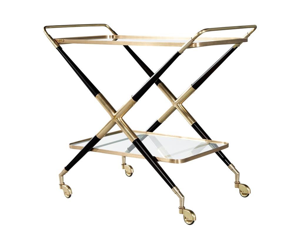 Chariot de bar moderne italien en laiton de Gio Ponti en vente 8