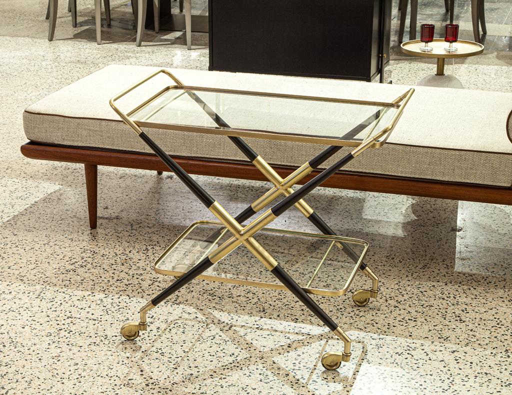 Chariot de bar moderne italien en laiton de Gio Ponti en vente 9