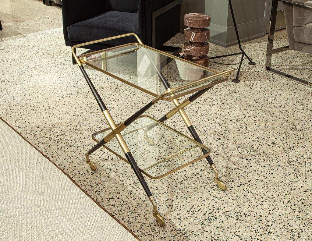 Chariot de bar moderne italien en laiton de Gio Ponti en vente 10