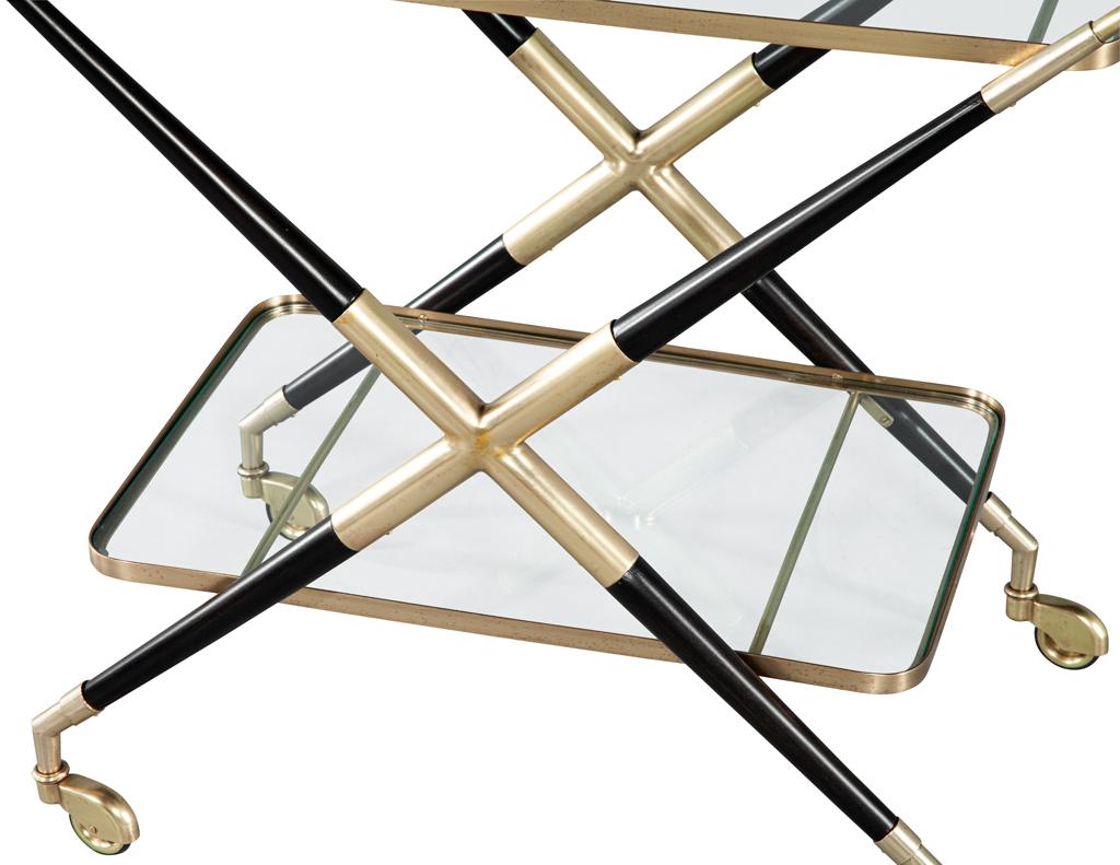 Milieu du XXe siècle Chariot de bar moderne italien en laiton de Gio Ponti en vente