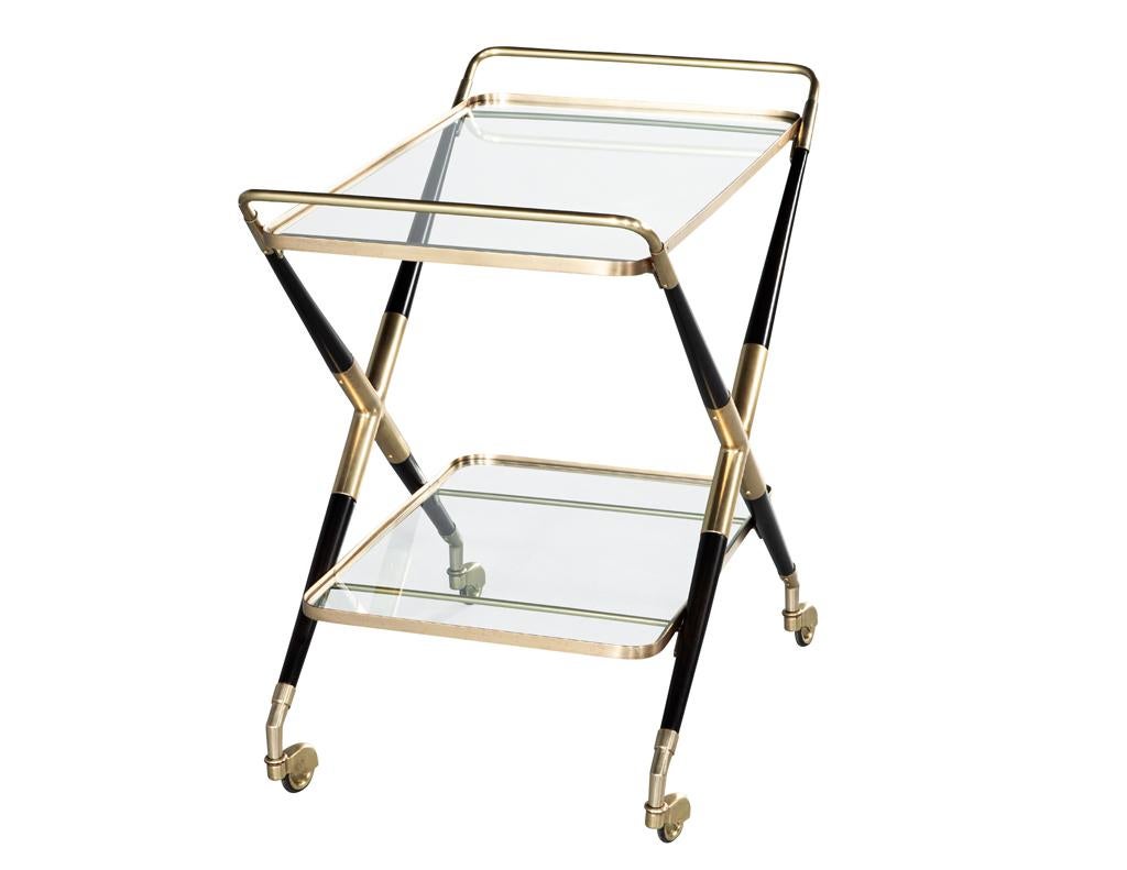 Chariot de bar moderne italien en laiton de Gio Ponti en vente 2