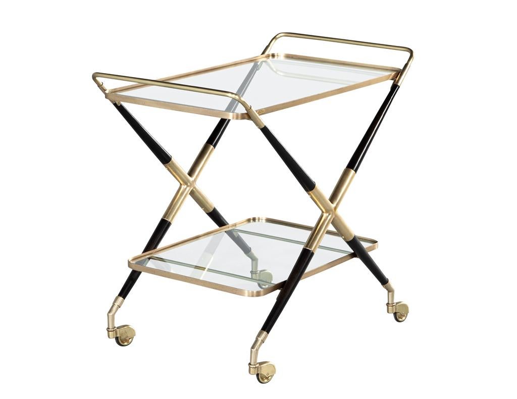 Chariot de bar moderne italien en laiton de Gio Ponti en vente 3